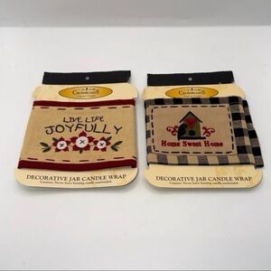 NEW Set of 2 Crossroad’s Decorative Jar Candle Wraps